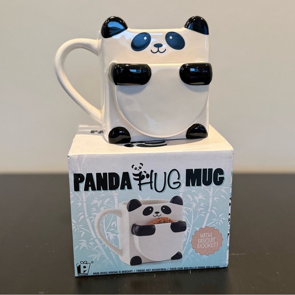 NWT Panda Ceramic Mug With Cookie Holder - Picture 7 of 7
